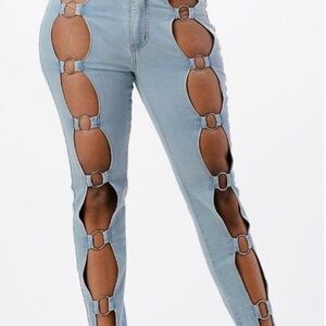 2/$30 Purple Candy Light Blue Women's Jeans with Buckle Detail Size M